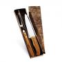 KF00743 - Conjunto de facas Inox/bambu Special Line c/ 2 peças. Gravação a laser na faca de 7" . Embalagem Cx Kraft