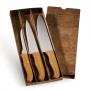 KF00823 - Conjunto de facas Inox/bambu Special Line c/ 3 peças. Gravação a laser na faca de 8" . Embalagem Cx Kraft