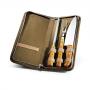PB00423 - Conjunto de faca, Chaira  e Garfo Inox/ Bambu Montreal  - Estojo com gravaçao silk
