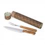 XTU4124 Tubo para churrasco com faca 8", garfo em bambu/aço inox»Embalagem: Tubo kraft - Med.: 355x60mm»Gravação: A laser na faca 8