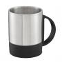 C122040 Caneca de aluminio 180 ml com base e alça plástica. Incluso 01 gravação a laser 01 posição. Embalagem: Saco Plástico individual.