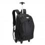 MAL3082 Mochila Executiva Trolley para notebook de até 17" confeccionada em poliéster 1680D na cor preta.»Possui 5 compartimentos internos, sendo 01 acolchoado com EVA para Notebook de até 17" e bolso frontal com 06 divisórias para canetas, celular, documentos e bolso com zíper.»Mais 4 bolsos externos com zíper, sendo 02 nas laterais com tela, 01 porta-óculos superior e 01 porta documentos frontal . »Alças anatômicas, acolchoadas e ajustáveis para ombros. »Alça superior em nylon reforçado com acabamento emborrachado e anatômico para as mãos.»Haste retrátil em alumínio com dois estágios (altura máxima de 101cm) e carrinho em ABS com rodinhas em nylon com 6cm Ø e capa de proteção quando utilizada na posição mochila (nas costas), mais compartimento traseiro externo para acondicionamento das alças quando utilizada como Trolley.»Capacidade 38 litros.»Gravação a laser na plaquinha.