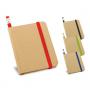 93422 Caderno. Cartão. Capa dura. Com 70 folhas não pautadas de papel reciclado. Incluso lápis. Medida: 82 x 105 mm  Àrea de gravação: 40 x 80 mm Gravação silk 01 cor 01 posição