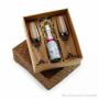 COP6156 Kit champanhe com 02 taças de vidro 210ml e espaço para garrafa até 375ml (Não acompanha bebida). Gravação a laser nas taças