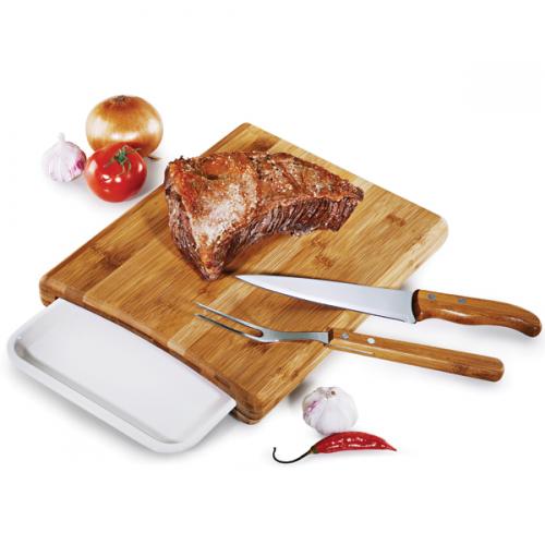 MB23063 - Conjunto Faca , Garfo, Prancha em Bambu/ Inox/ Melanina Arizona c/ 4 peças - Gravaçao a laser na tábua - Embalagem Kraft MB23063 - Conjunto Faca , Garfo, Prancha em Bambu/ Inox/ Melanina Arizona c/ 4 peças - Gravaçao a laser na tábua - Embalagem Kraft