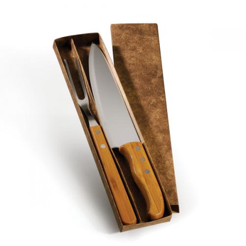 KF00833 - Conjunto de facas Inox/bambu Special Line c/ 2 peças. Gravação a laser na faca de 8 KF00833 - Conjunto de facas Inox/bambu Special Line c/ 2 peças. Gravação a laser na faca de 8