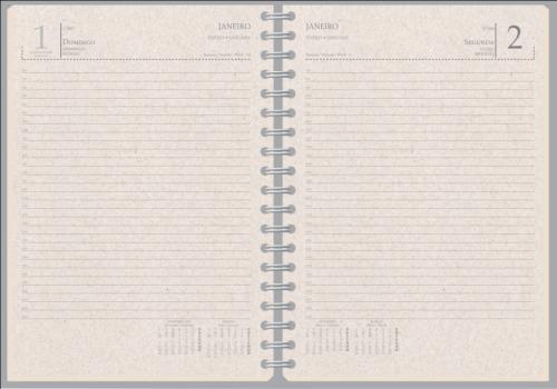 572 - Agendas personalizadas, Modelo Roma Reciclado Diária, Acabamento em Wire-o, Formato 15,5x21,5cm, 416 paginas em papel Reciclado 572 - Agendas personalizadas, Modelo Roma Reciclado Diária, Acabamento em Wire-o, Formato 15,5x21,5cm, 416 paginas em papel Reciclado