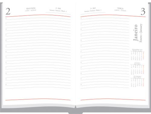 751 - Agendas personalizadas, Modelo Esmeralda Branco Diária, Formato 15,5x21,5 cm. 384 paginas em papel Off Set Branco 751 - Agendas personalizadas, Modelo Esmeralda Branco Diária, Formato 15,5x21,5 cm. 384 paginas em papel Off Set Branco