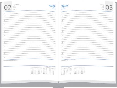 709 - Agendas personalizadas, Modelo London, Formato 17x24cm, 352 paginas em papel Off Set Branco