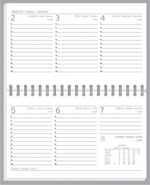 912 - Agendas personalizadas, Modelo Lufira Semanal de bolsa, Formato 15x8,8cm. Acabamento em Wire-o. 128 paginas em papel off Set Branco 912 - Agendas personalizadas, Modelo Lufira Semanal de bolsa, Formato 15x8,8cm. Acabamento em Wire-o. 128 paginas em papel off Set Branco