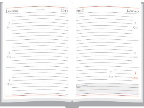 905 - Agendas personalizadas, Modelo Vigo de bolso, formato 7x10,5cm. 176 paginas em papel off set branco