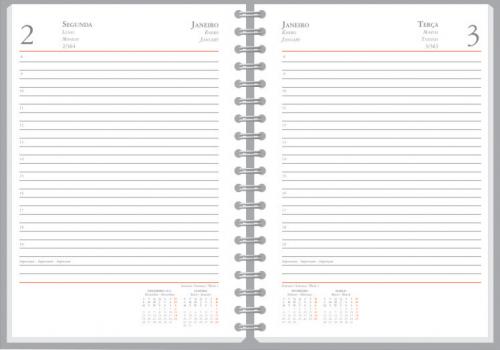 500 - Agendas personalizadas, Modelo Granada Diária. Formato 13,8x20cm, acabamento em Wire-o, 384 paginas em Off Set Branco 500 - Agendas personalizadas, Modelo Granada Diária. Formato 13,8x20cm, acabamento em Wire-o, 384 paginas em Off Set Branco