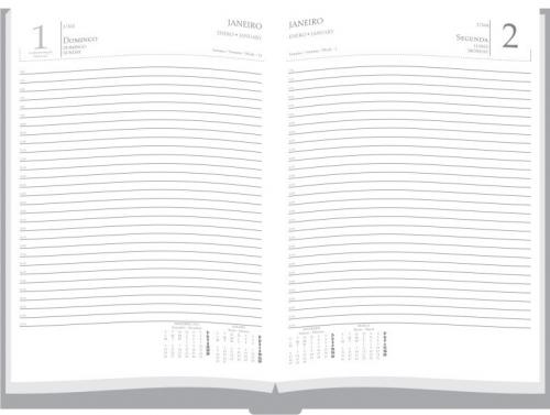 755 - Agendas personalizadas, Modelo Time Diária, Formato 15,5x21,5cm, 416 paginas em papel Off Set Branco
