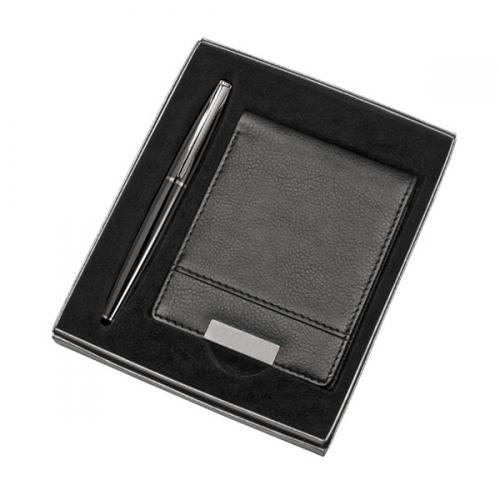 CB012108, Conjunto de Caneta e Carteira. Gravação a laser nas duas peças. Embalgem cx cinza com elastico CB012108, Conjunto de Caneta e Carteira. Gravação a laser nas duas peças. Embalgem cx cinza com elastico