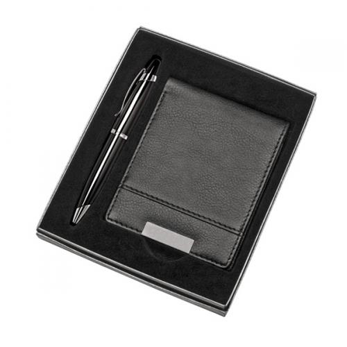 CB36108, Conjunto de Caneta e Carteira. Gravação a laser nas duas peças. Embalgem cx cinza com elastico CB36108, Conjunto de Caneta e Carteira. Gravação a laser nas duas peças. Embalgem cx cinza com elastico