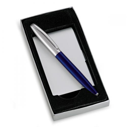 CP12043 - Conjunto de caneta de metal com porta-cartão. Gravação a laser nas duas peças. Embalagem cx cinza com elástico CP12043 - Conjunto de caneta de metal com porta-cartão. Gravação a laser nas duas peças. Embalagem cx cinza com elástico
