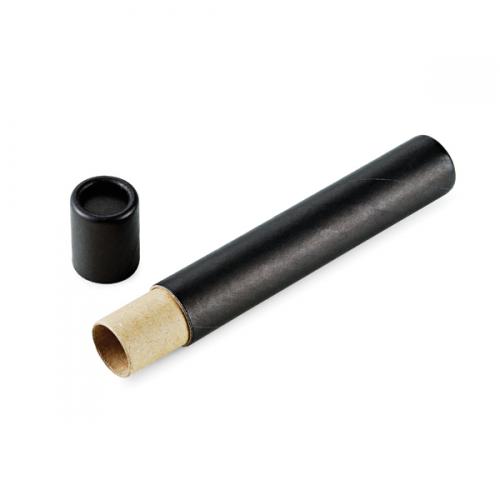 EC00071 - Estojo tubular de papelão preto para caneta. Gravação silk 