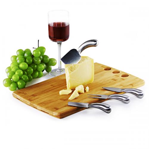 PD21063 - Conjunto para queijo e Bambu/Inox 5 peças. Gravação a laser na tábua. Emabalgem cx kraft PD21063 - Conjunto para queijo e Bambu/Inox 5 peças. Gravação a laser na tábua. Emabalgem cx kraft
