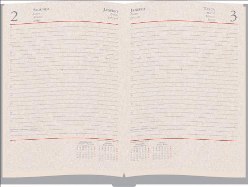 713 - Agendas personalizadas, miolo Opala Reciclado. Formato 13,8x20cm. 384 paginas. 