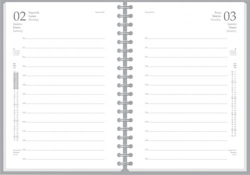 770 Agendas personalizadas. Modelo Ibiza. Formato 9x13cm. 368 paginas em off set branco. Acabamento em Espiral Wire-o