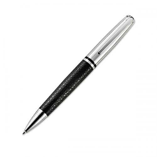 CE31001 Canetas de metal cromado e Couro Sintético Preto personalizadas. Gravação a laser ( não colorido/ baixo relevo). Embalagem individual cx cinza CE31001 Canetas de metal cromado e Couro Sintético Preto personalizadas. Gravação a laser ( não colorido/ baixo relevo). Embalagem individual cx cinza