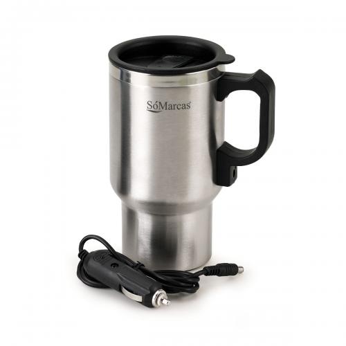 IC00421 Caneca térmica em aço inox com aquecedor p/carro. Capacidade 400ml. Acompnha cabo ad[tador 12V. Gravação a laser/ baixo relevo/ 01 posição. Embalgem cx kraft IC00421 Caneca térmica em aço inox com aquecedor p/carro. Capacidade 400ml. Acompnha cabo ad[tador 12V. Gravação a laser/ baixo relevo/ 01 posição. Embalgem cx kraft