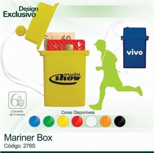 Mariner box. Material plastico. Otima vedaçao. Gravação silk 01 cor/ 01 posiçao. Mariner box. Material plastico. Otima vedaçao. Gravação silk 01 cor/ 01 posiçao.
