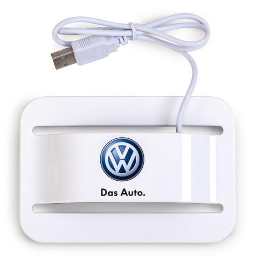 HUB USB 2.0 em ABS mod.3030 branco com portas, SD card; Micro SD; MS; M2 e 3 portas USB»Med.: 125x 85x 25mm»Embalagem: Caixa prata - Med.: 175x 140x 45mm»Gravação: Silk até 03 Cores