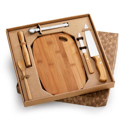 BAR5062 Kit bar em caixa para presente com tábua oval, amassador, colher, faca 7 BAR5062 Kit bar em caixa para presente com tábua oval, amassador, colher, faca 7