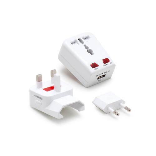 INF3016 Adaptador universal para viagem com entrada usb, pinos retráteis e bi-volt. Design moderno na cor branca. compatível com mais de 150 países (EUA, Europa, Uk, Austrália, China e América Latina), potência máxima permitida: 1100w para 110v e 2200w para 220v » Med.: 75x 65x 50mm » Embalagem: Caixa kraft - Med.: 76X 66X 51mm » Gravação: Silk 01 cor INF3016 Adaptador universal para viagem com entrada usb, pinos retráteis e bi-volt. Design moderno na cor branca. compatível com mais de 150 países (EUA, Europa, Uk, Austrália, China e América Latina), potência máxima permitida: 1100w para 110v e 2200w para 220v » Med.: 75x 65x 50mm » Embalagem: Caixa kraft - Med.: 76X 66X 51mm » Gravação: Silk 01 cor