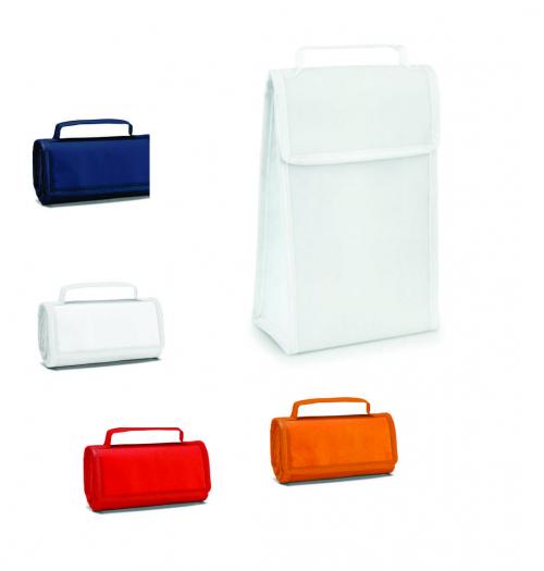 98413 Bolsa térmica dobrável. Non-woven: 80 g/m². Fecha com velcro. Fornecida desdobrada. Dobrada: 170 x 95 x 40 mm | Aberta: 170 x 265 x 110 mm. Gravação silk 01 cor/ 01 posição 98413 Bolsa térmica dobrável. Non-woven: 80 g/m². Fecha com velcro. Fornecida desdobrada. Dobrada: 170 x 95 x 40 mm | Aberta: 170 x 265 x 110 mm. Gravação silk 01 cor/ 01 posição