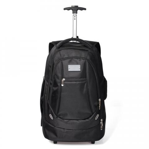 MA02511 Mochila preta em Poliester 1680D com rodinhas. Conta com alças retrátil em alumínio com dois estágios e altura máxima de 94cm aberta, carrinho de alumínio com rodinhas de Ø 4cm. alças para as costas, alça para as mãos, compartimento para notebook de até 17 MA02511 Mochila preta em Poliester 1680D com rodinhas. Conta com alças retrátil em alumínio com dois estágios e altura máxima de 94cm aberta, carrinho de alumínio com rodinhas de Ø 4cm. alças para as costas, alça para as mãos, compartimento para notebook de até 17
