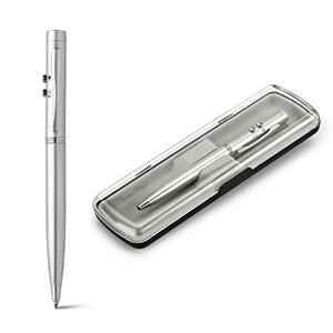 91821 EBRE Esferográfica. Metal. Com ponteira laser e LED Incluso 3 pilhas LR41. Fornecida em estojo. Incluso 01 personalização a laser, 01 posição. 91821 EBRE Esferográfica. Metal. Com ponteira laser e LED Incluso 3 pilhas LR41. Fornecida em estojo. Incluso 01 personalização a laser, 01 posição.