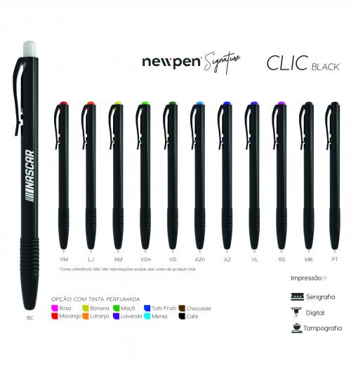 Canetas personalizadas CLIC BLACK. Modelo com fabricação 100% nacional com material de alta qualidade. 100% testadas e com garantia de 2 anos de fabricação. Gravação silk 01 cor Canetas personalizadas CLIC BLACK. Modelo com fabricação 100% nacional com material de alta qualidade. 100% testadas e com garantia de 2 anos de fabricação. Gravação silk 01 cor